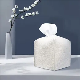 PU Leder Tissue Box Auto Tissue Container Desktop Servietten Tissue Halter Hülle Aufbewahrung Home Wohnzimmer Dekoration