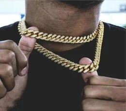 Hip Hop18mm Goldkette für Männer vereiste Kette Halskette Schmuck kubanische Verbindung Halskette Mode Halskette 1820 2430 Zoll 9357385