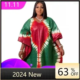 Ethnische Kleidung afrikanische Frauen Dashiki -Druckkleider traditionelle Plus -Größe Boubou Hochzeitsfeier Abendkleid 2024 Spring Kaftan Abaya