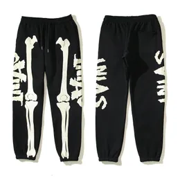 Y2k geknackte Skelett Knochendruck Saint Michael Sweatpant Fleece Pant Men Women American Streetwear Vintage Casual Jogger Hosen 240428