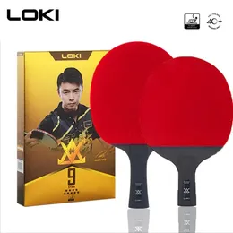 Loki 9-Sterne Super klebriger Tischtennis Racket Carbon Blade Table Tennis BAT-Wettbewerb Tisch Tennis Schläger Fast Angriff und Schleifen 240428