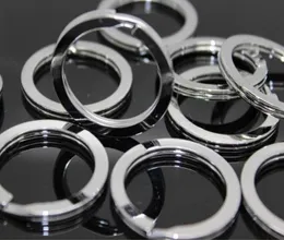 100 PcsLot Stainless Steel Iron Round Metal Keyring Rhodium Plated Ring Key Chain 25mm 28mm 30mm 32mm 33mm 35mm4436936