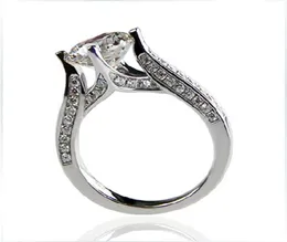 Teste positivo 2ct 8mm de moissanite Diamond Ring brilhante 925 Sterling Silver Anel Engagement para Women2697501