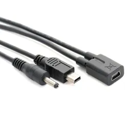 30 cm Universal Mini USB 5Pin Kvinna till manlig splitter DC 3.5/1.35 MANSB -laddningskabel för elektronisk hund GPS -navigationslinje