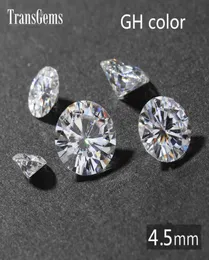 TransGems 04ct Carat 45mm GH Colorless Round Brilliant Cut Lab Grown Moissanite Diamond Test Postive as Real Diamond5652259