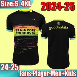 S-4xl 24 25 Eindhoven na bok koszulki piłkarskie Kids Men Zestawy 2024 2025 Hazard Fabio Silva Home Men Kids It Football Shirts Kids Ustaw najlepsze zestawy dla dorosłych