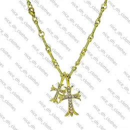 Chromes HesrtsデザイナーCh Cross Luxury Chromes Pendant Necklace 925 Silver Hip Hop American Trendy Retro Collar Sweater Compups Gifts Women Lover Gift