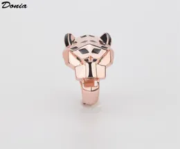 Donia Jewelry Luxury Ring Fashion Leopard Head Copper инкрустация циркона европейские и американские творческие дамы дизайнерские дизайнерские подарки 9741197