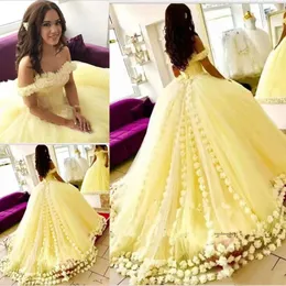Abito arabo Dubai Abito da ballo Quinceanera Dress 3D Floral Applique Prom Evening Party Off-Shouder OCN Celebrity Dresses 0510