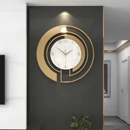 Relógios de parede Luz de luxo Moda de moda de decoração de decoração de hotel lobby de sala de estar suspensa q240509