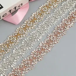 Tasco di rinestone in cristallo in oro rosa Ballaggio di cristallo da sposa con rivestimento da sposa APPLICA APPLICA CINTURA 254W