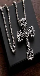 Ganzes Kreuz aus Edelstahl Anhänger Halskette Titanstähle Vintage Retro Gothic Punk HipHop Langes Pullover Kettenparty Jewelr7245369