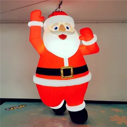 wholesale Hanging Inflatable Balloon Inflatables Ball Santa With LED Strip and CE Blower For Christmas Ceiling Stage Decoration