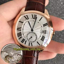 Versão superior GSF THK 12mm WGNM0003 Dial branco Cal 1904-PS MC Automático WSNM0004 Mens relógio Sapphire 18K Rose Gold Case de couro casual WA 283G