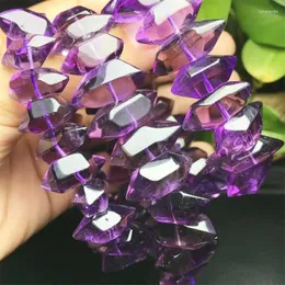 Link Bracelets Natural Amethyst Point Point Ponto Crystal Reiki Healing Stone Jewelry Gifting Gift for Women 1pcs 17-19mm