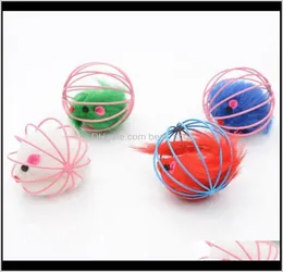 6cm Toy Metal Ball Cage med plysch mus som repar päls roliga råttkatter leksaker husdjur leveranser 1 2cx k2 wvbk4 leksaker wegwx3448606