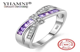 Yhamni Silver Rings for Women Engagement Wedding Ring Purplepinkbluediamond Rings Pure 925 Sterling Silver Fashion Jewelry QJ033979416501