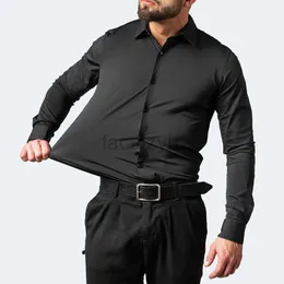 Herren -Casual -Shirts Designer vierseitiges elastisches Hemd für Herrenfarbfalten und nicht bügeln