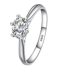 Mit Cericate Luxus 1 CT Zirkonia Diamond Ring Original 925 Silberfarbe Ehering für Frauen Jubiläum Geschenk R0038801847