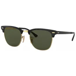 Óculos de moldura de metal óculos de sol de alta qualidade para homens homens moda óculos de sol fêmea masculina com caixa de couro