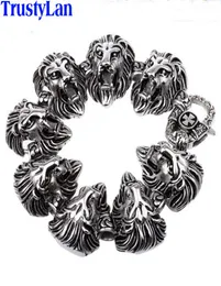 Accessori per gioielli per la testa di leone animale Trustylan Accessori gotici da uomo in acciaio inossidabile fresco braccialetti braccialetti roccioso Bracciale punk brazalet C1817515774