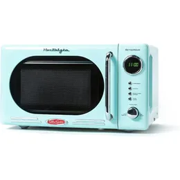 Retro Compact Countertop Microwave Oven 07 Cu Ft 700Watts with LED Digital Display Child Lock Easy Clean Interior 240509