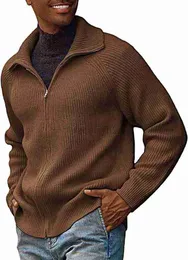 Męskie swetry plus size Mężczyźni Full Zipper sweter sweter unisex luźne lapy raglan rękaw zwykły sweter żebra