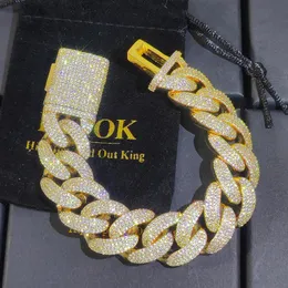 4 rzędy Kubańska bransoletka dla mężczyzn Kobiety Silvergold Bracelets Branseted Out Miami Bransoleta Hip Hop Biżuter