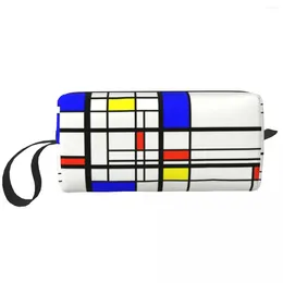 Aufbewahrungstaschen niedlich de stijl piet mondrian toiltiger tasche Frauen moderne Kunst Make -up Kosmetischer Organisator Schönheit Dopp Kit