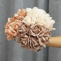 Декоративные цветы увлажняющие 5 голов розовые цветочные букет латекс