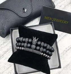 2pcsset Uxury Fashion Crown Bracelet Bracelet Natural Stone для женщин и мужских пульсерасов MACCULINA JEWELRY GIR