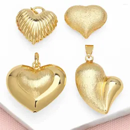 Hänghalsband ocesrio Big Polish Bubble Heart For Copper Gold Plated Frosted Jewelry Making Component Handmade PDTB544