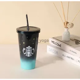 Designer Straw Tazza di astronauta a doppio strato Tecnologia riflettente in acciaio inossidabile tazza di caffè Coppa di caffè Portable Colore Portable Colore Cupt Cupone