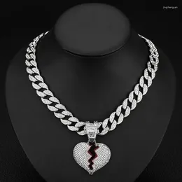 Colares pendentes personalizados estilo instagram pintura de coração partido colar de moda