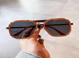 Okulary przeciwsłoneczne moda Polygon Square Kobiety retro przezroczyste okulary przeciwzakrupay rama Mężczyzny podwójne mosty przeciwsłoneczne UV4004146663
