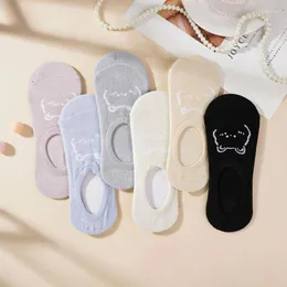 Women Socks ALLTOOALL Kawai Boat Summer Cute Japanese Fashion Cartoon Bear Crew Cotton Short Non-slip Invisible