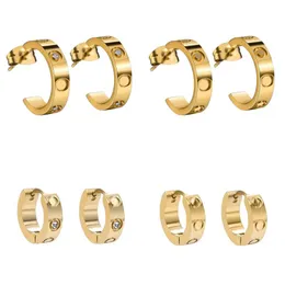 Klasyczne złote kolczyki miłosne Kolczyki dla kobiety biżuteria biały diament 18K Gold Gold Gold Stael Biżuteria
