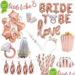 Другое мероприятие вечеринка снабжает новую розовую невесту, чтобы стать буквы фольги, бумажные баннер для декоративной вечеринки свадьба Br Dh0ul