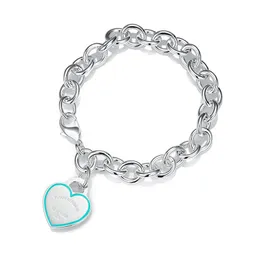 S925 Gümüş Aşk Kalp Bilezik Klasik Lüks Marka Four Hearts Kardeş Bileklik Pembe Mavi Kırmızı Tasarımcı Bilezik Mücevherleri Kadınlar için Doğum Günü Hediyesi