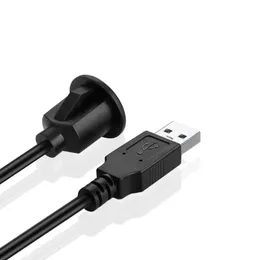 2024 Ny ny USB 3.0 -panel Flushmontering med LED -lätt förlängningskabel för bilbil Båt Motorcykel instrumentbräda 1m/2mdashboard förlängning