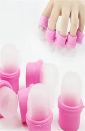 10pcslot Wearable Nail Soak Polish Remover DIY Acrylic UV Gel Cap Wrap Pink Silicone Nail Art Tool Set10PCSLot7962887