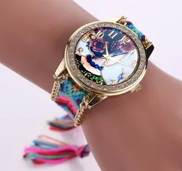 22 modeller klockor Genève handgjorda vävning wrap armband klockor kvinnor klär färgglada kvarts casual handwoven wristwatch perfekt gif7154812