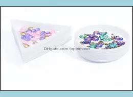 Andra föremål Salong Health Beautyplastic Triangle Round Bead Sortering Trays Nail Art Tray Picking Plates For Diamond Smycken Drop D2084611