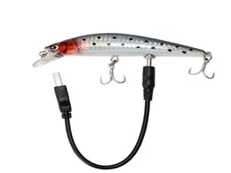 Роботизированные плавательные приманки для рыбалки Auto Electric Lure Приманки Wobblers for Swimbait USB Перезаряжаемый мигающий светодиодный свет228Q8467533