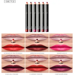 Matte Lip Pencil 6pcs na zestaw Naga linia wargowa Naturalne składniki nawilżające zarys usta Pen8540903