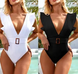 بدلات Onepiece 2021 Sexy Deepv One Piece Swimsuit Female Women Vintage Retro Watro Suit عالي قطع السباحة Mono9284692