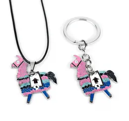 Game Jewelry Supply Llama esmalte o colar de pingente de pingente de metal com contas de contas para homens Women4380357