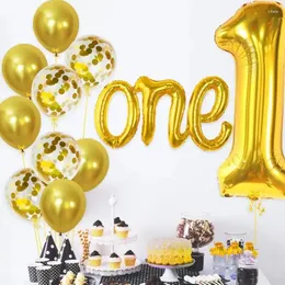 Decorazione per feste 1 set di palloncini digitali a tema dorato decorano lo sfondo della doccia per baby shower per le forniture di decorazioni per il 1 ° compleanno di tuo figlio