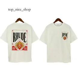 Rhude Summer American High Street Coconut Palm Truck Print Mens Designer T Shirt Loose Casual Men's and Women's Couples with the Same Round Neck Tshirt Rhude Shirt 5318