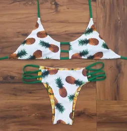 Yepyeni bayan ananas sütyen bandaj bikini parça mayo mayo mayo plaj kıyafeti yüksek kalite boyutu S M l xl26163779561